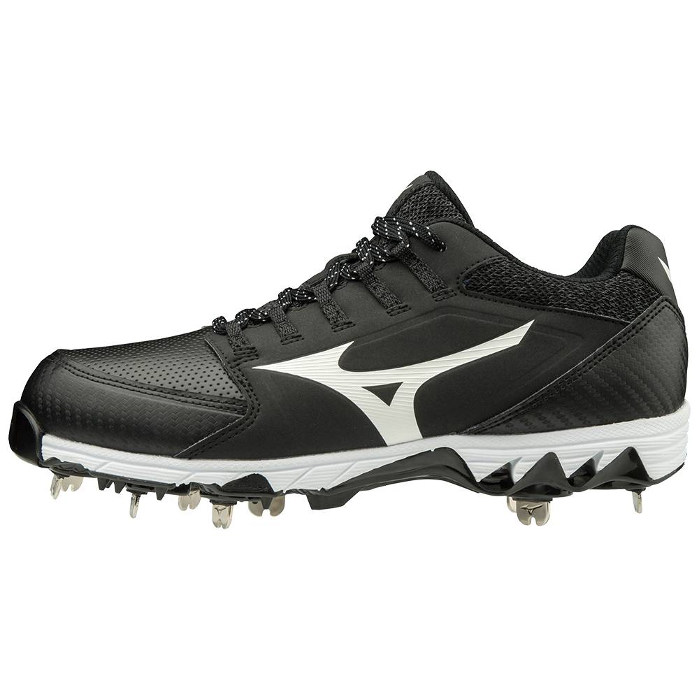 Womens Mizuno 9-Spike Swift 6 Low Metal Softball Cleats Black/White Philippines (BWSKMN063)